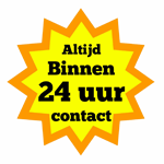 Altijd binnen 24 uur contact